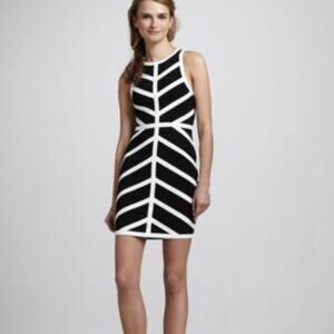 Talulah Wizard Black White Geometric Sleeveless Bodycon Mini Dress Size Medium